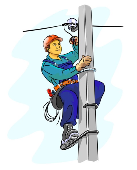 家庭电工维修-爬线杆图片